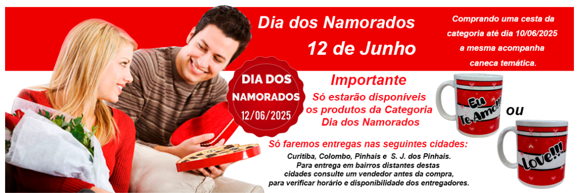 Cestas de café da manhã Dia dos Namorados