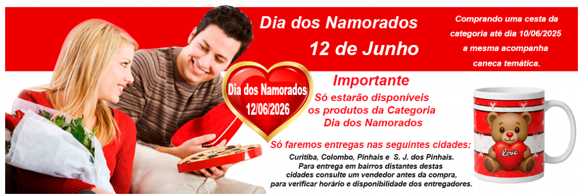 Cestas de café da manhã Dia dos Namorados 2026