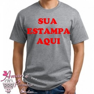 Camiseta Mescla Cinza Personalizada Com Sua Estampa