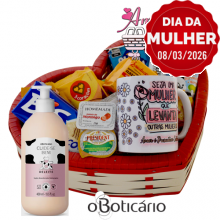 Cesta Coração Dia da Mulher C/ Hidratante Deleite Boticário