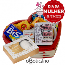 Cesta Coração Dia da Mulher C/ Sabonetes Lily Boticário