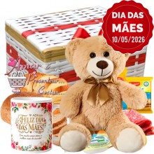 Baú Dia das Mães Especial C/ Urso Teddy C/ Coração