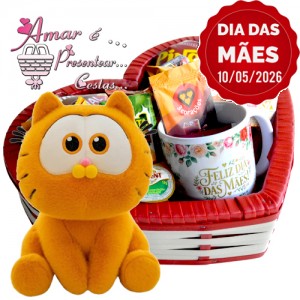 Cesta Coração Dia das Mães C/ Garfild Cesta Coração Dia das Mães C/ Garfild
