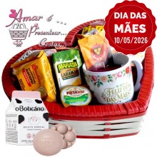 Cesta Coração Mães C/ Sabonetes Deleite O Boticário
