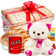 Baú Café Especial Urso Cachecol Rosa
