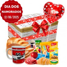 Baú Café da Manhã Especial Namorados C/ Balão Metalizado