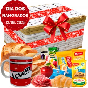 Baú Café da Manhã Especial Love Namorados