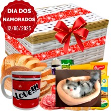 Baú Café da Manhã Especial Love C/ Mini Gato Realista