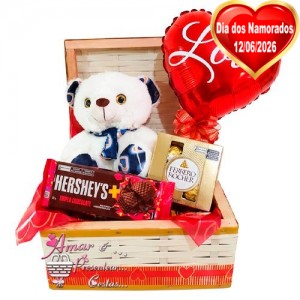 Baú Mimos Pelucia Com Chocolate Love Baú Mimos Pelucia Com Chocolate Love