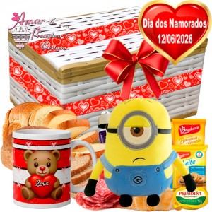 Baú Café da Manhã Especial Love C/ Minions Stuart Baú Café da Manhã Especial Love C/ Minions Stuart
