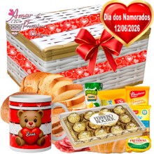 Baú Café da Manhã Especial Love C/ Ferrero 12 Unidades