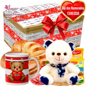 Baú Café Especial Urso Cachecol Azul Baú Café Especial Urso Cachecol Azul