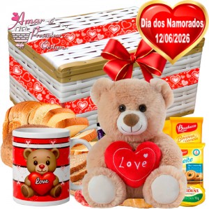Baú Especial Namorados C/ Urso Love Baú Especial Namorados C/ Urso Love