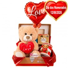 Caixa kit Love Com Urso e ferrero Rocher