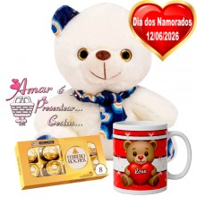 Kit Urso Azul C/ Ferrero Rocher e Caneca Kit Urso Azul C/ Ferrero Rocher e Caneca