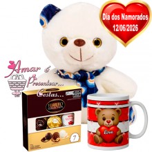 Kit Urso Azul C/ Ferrero Rocher e Caneca