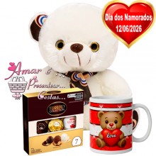 Kit Urso Marrom C/ Ferrero Rocher e Caneca