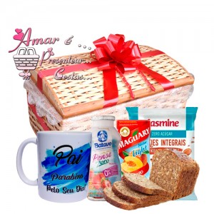 Baú Café da Manhã Light/Diet Parabéns