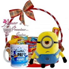 Cesta de Café Pai Você Merece Minion Stuart