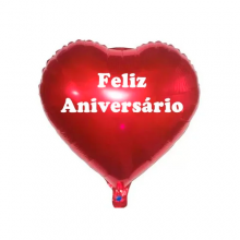 balão metalizado vermelho coraçãoFeliz Aniversário