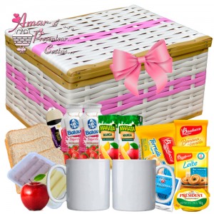 Baú de Café da Manhã p/ 2 Pessoas Rosa