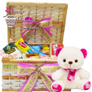 Baú café Suave Manhã C/ Urso Rosa