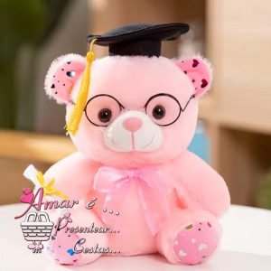 Urso Formatura Rosa 23cm