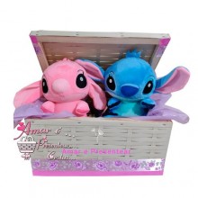 Baú Mimos Pelucia Angel  & Stitch 